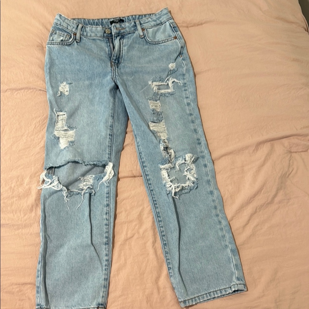 Forever 21 Blue Distressed Jeans